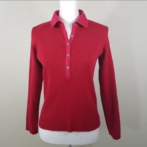 Charter Club Collared Sweater Size M